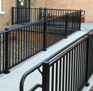 Railing outside of commercial building